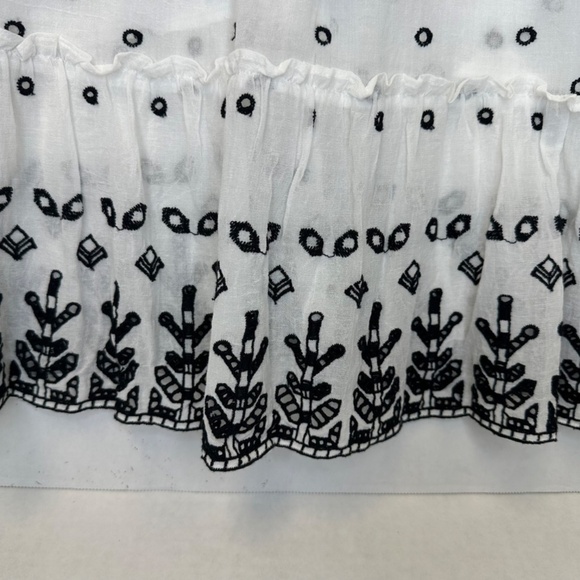 Derek Lam 10 Crosby Sleeveless Printed Viole Ruffle white and back blouse S:4 - Picture 3 of 9